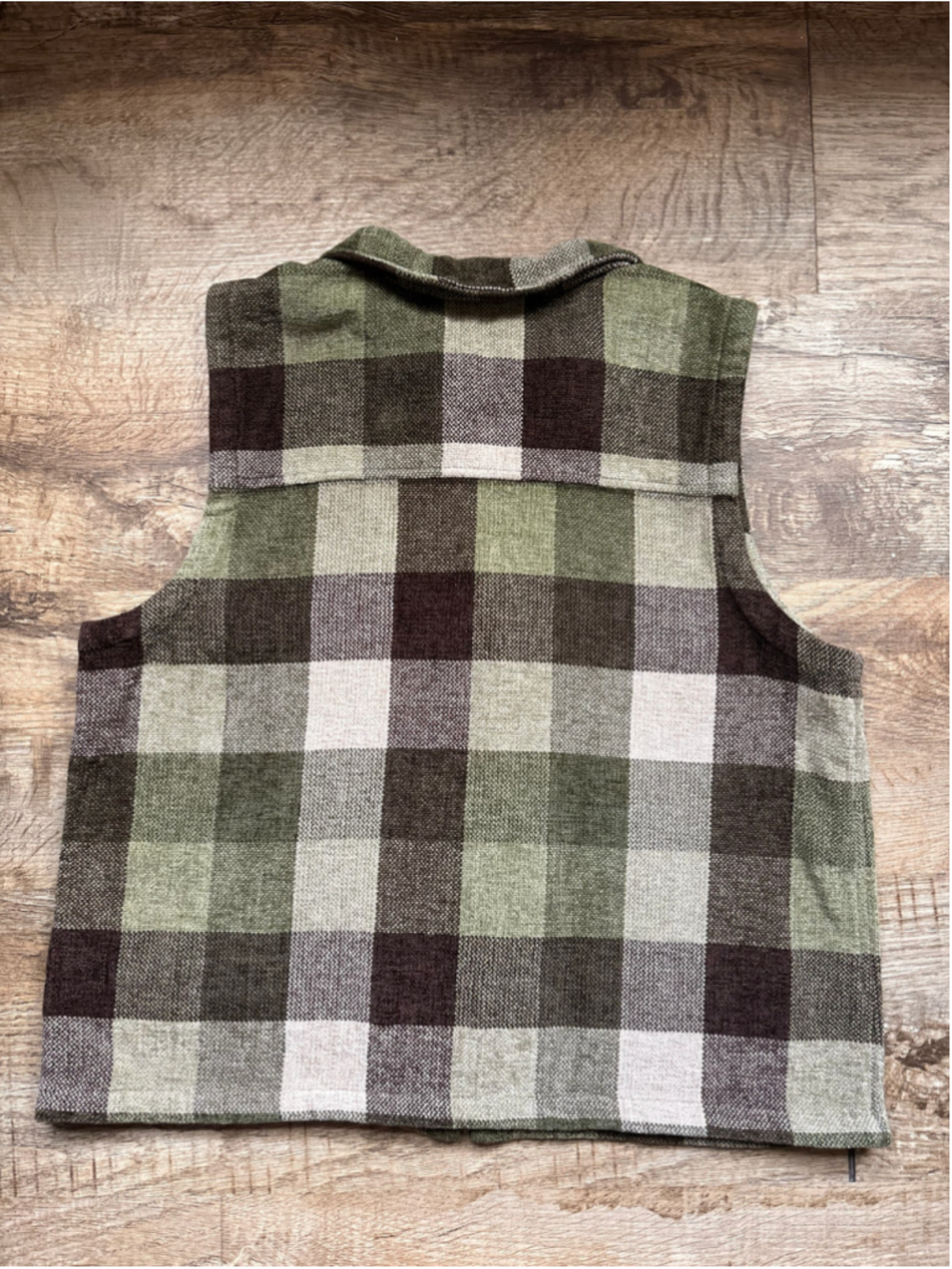 Christopher & Banks Plaid Zip-Up Vest (Size L) - Picture 2 of 5